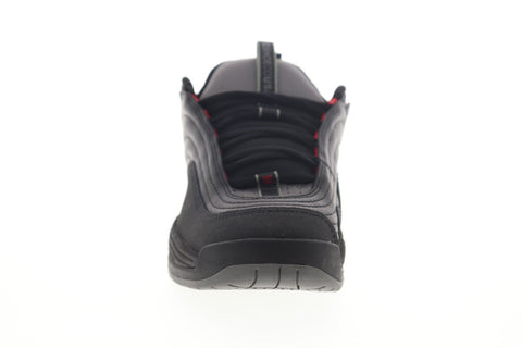 DC Williams OG ADYS100454 Mens Black Leather Suede Lace Up Athletic Skate Shoes