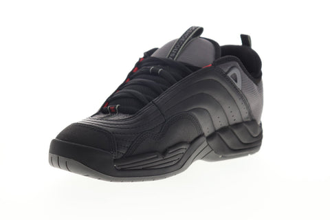 DC Williams OG ADYS100454 Mens Black Leather Suede Lace Up Athletic Skate Shoes