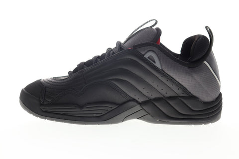 DC Williams OG ADYS100454 Mens Black Leather Suede Lace Up Athletic Skate Shoes