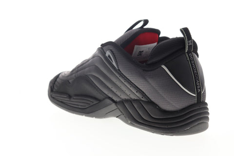 DC Williams OG ADYS100454 Mens Black Leather Suede Lace Up Athletic Skate Shoes