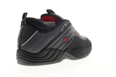 DC Williams OG ADYS100454 Mens Black Leather Suede Lace Up Athletic Skate Shoes