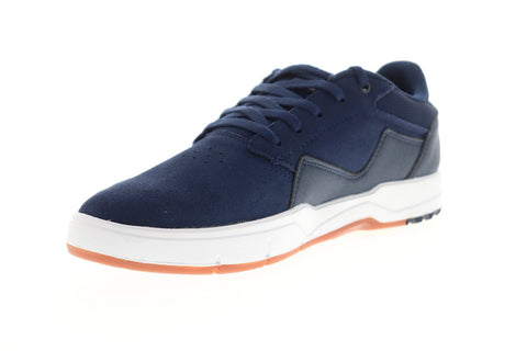 DC Barksdale ADYS100472 Mens Blue Suede Lace Up Athletic Skate Shoes