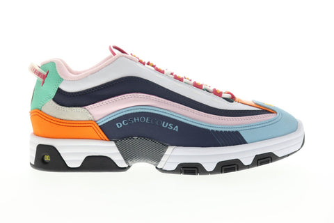 DC Legacy Og ADYS100476 Mens Blue Leather Lace Up Athletic Skate Shoes