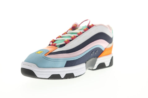 DC Legacy Og ADYS100476 Mens Blue Leather Lace Up Athletic Skate Shoes