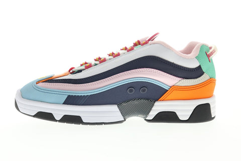 DC Legacy Og ADYS100476 Mens Blue Leather Lace Up Athletic Skate Shoes