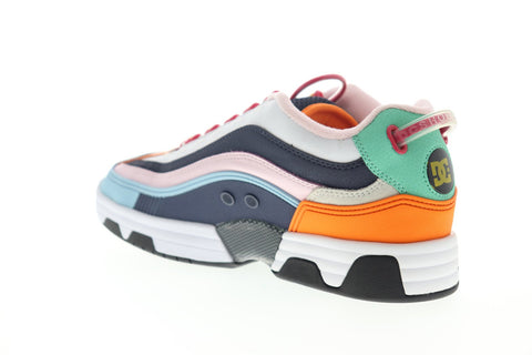 DC Legacy Og ADYS100476 Mens Blue Leather Lace Up Athletic Skate Shoes