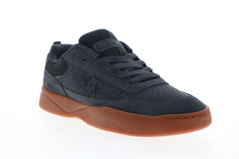 DC Penza ADYS100509 Mens Gray Suede Lace Up Athletic Skate Shoes