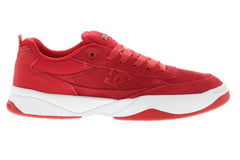 dc penza adys100509 mens red suede lace up athletic skate shoes