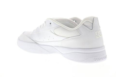 dc penza adys100509 mens white leather lace up athletic skate shoes