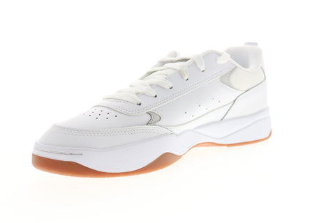 DC Penza ADYS100509 Mens White Leather Leather Athletic Lace Up Skate Shoes