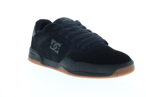DC Central ADYS100551 Mens Black Suede Lace Up Athletic Skate Shoes