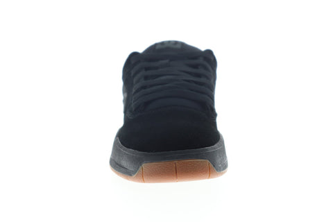 DC Central ADYS100551 Mens Black Suede Lace Up Athletic Skate Shoes