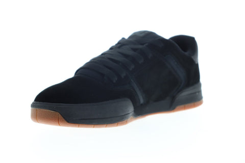 DC Central ADYS100551 Mens Black Suede Lace Up Athletic Skate Shoes