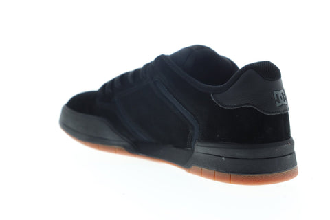 DC Central ADYS100551 Mens Black Suede Lace Up Athletic Skate Shoes