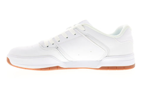 DC Central ADYS100551 Mens White Leather Lace Up Athletic Skate Shoes