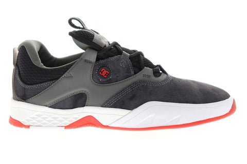 dc kalis le adys100569 mens gray suede lace up athletic skate shoes
