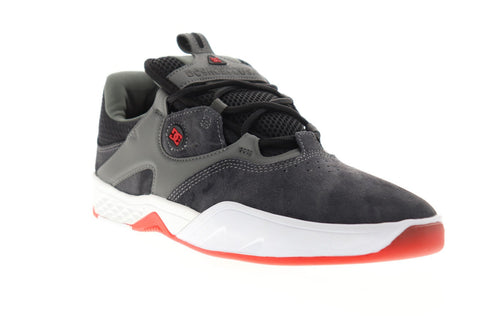 dc kalis le adys100569 mens gray suede lace up athletic skate shoes