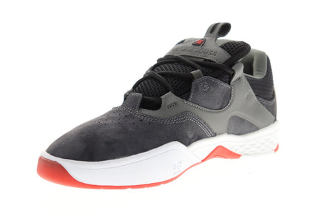 dc kalis le adys100569 mens gray suede lace up athletic skate shoes