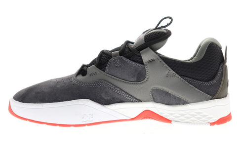 dc kalis le adys100569 mens gray suede lace up athletic skate shoes