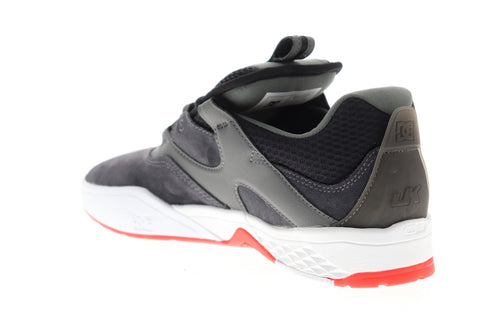 dc kalis le adys100569 mens gray suede lace up athletic skate shoes