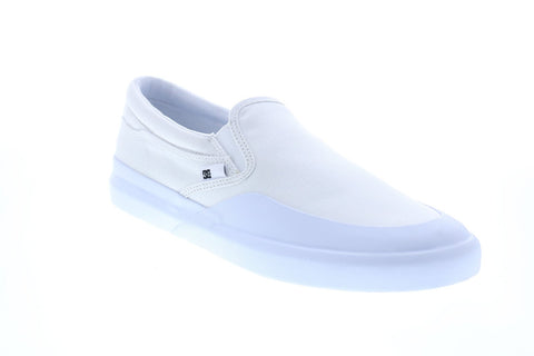 DC Infinite Slip-On ADYS100603 Mens White Skate Inspired Sneakers Shoes