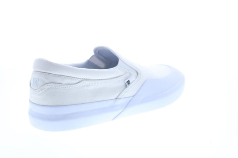 DC Infinite Slip-On ADYS100603 Mens White Skate Inspired Sneakers Shoes