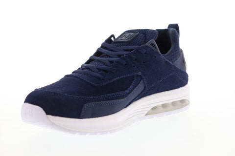 DC Vandium ADYS200069 Mens Blue Suede Low Top Lace Up Athletic Skate Shoes