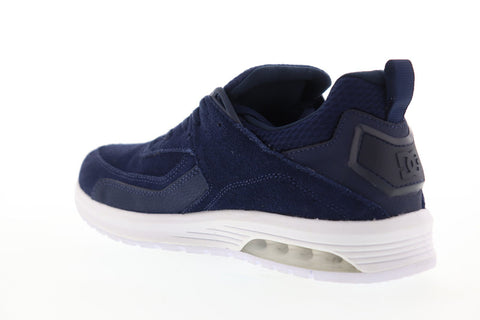 DC Vandium ADYS200069 Mens Blue Suede Low Top Lace Up Athletic Skate Shoes