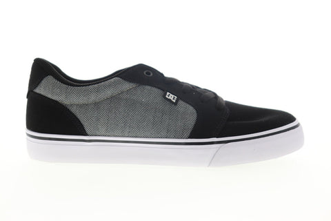 DC Anvil TX SE ADYS300036 Mens Black Canvas Lace Up Athletic Skate Shoes
