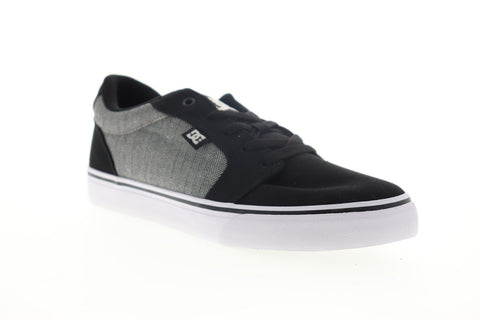 DC Anvil TX SE ADYS300036 Mens Black Canvas Lace Up Athletic Skate Shoes