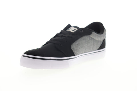 DC Anvil TX SE ADYS300036 Mens Black Canvas Lace Up Athletic Skate Shoes