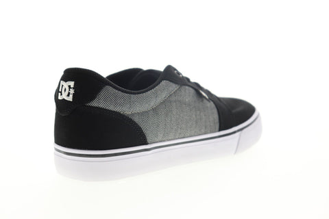 DC Anvil TX SE ADYS300036 Mens Black Canvas Lace Up Athletic Skate Shoes