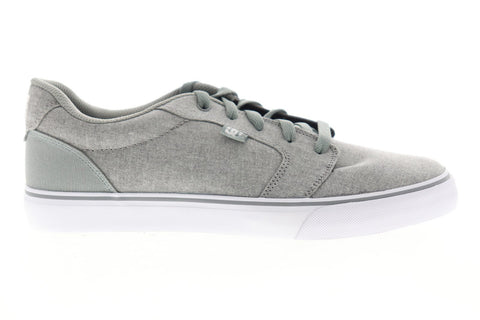 DC Anvil TX M ADYS300036 Mens Gray Canvas Lace Up Athletic Skate Shoes