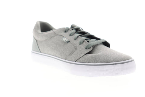 DC Anvil TX M ADYS300036 Mens Gray Canvas Lace Up Athletic Skate Shoes