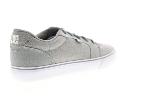 DC Anvil TX M ADYS300036 Mens Gray Canvas Lace Up Athletic Skate Shoes