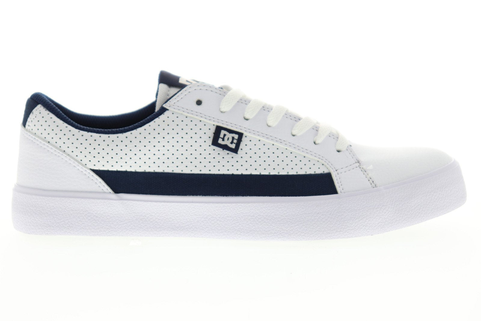 DC Lynnfield ADYS300489 Mens White Leather Low Top Lace Up Skate