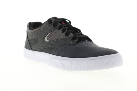 DC Kalis Vulc ADYS300569 Mens Gray Suede Canvas Athletic Lace Up Skate Shoes
