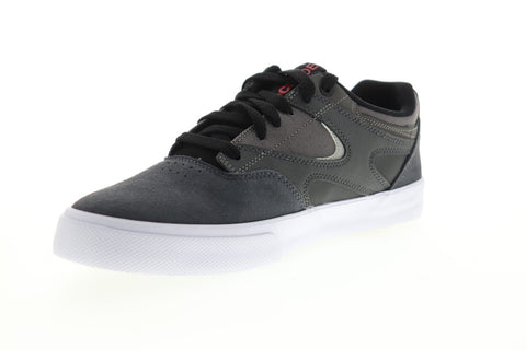 DC Kalis Vulc ADYS300569 Mens Gray Suede Canvas Athletic Lace Up Skate Shoes