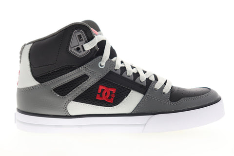 DC Pure High Top WC ADYS400043 Mens Black Leather Lace Up Athletic Skate Shoes