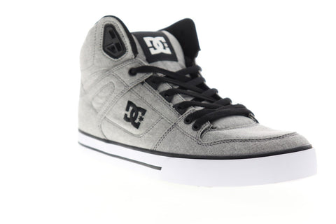 DC Pure High Top WC TX SE ADYS400046 Mens Gray Canvas Athletic Skate Shoes
