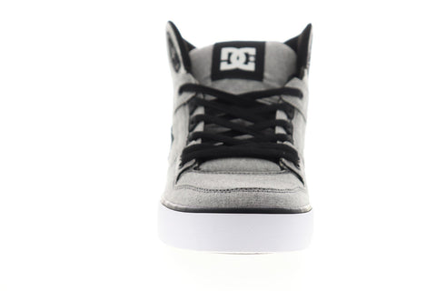 DC Pure High Top WC TX SE ADYS400046 Mens Gray Canvas Athletic Skate Shoes
