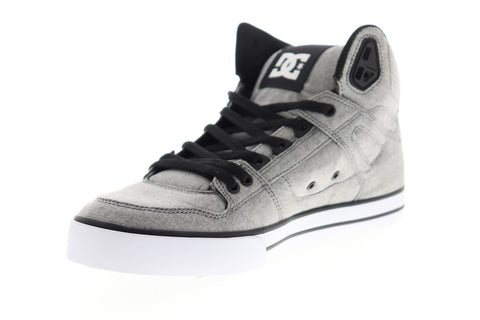 DC Pure High Top WC TX SE ADYS400046 Mens Gray Canvas Athletic Skate Shoes