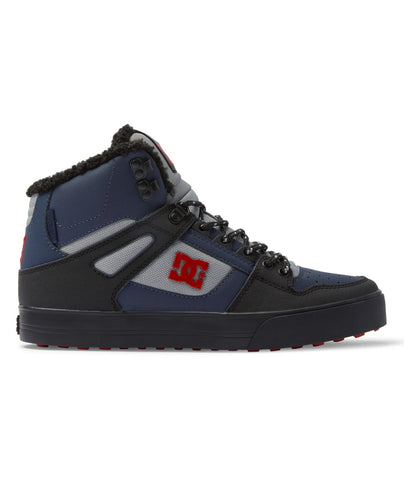 DC Pure High-Top Wc Winter Mens Blue Nubuck Skate Inspired Sneakers Shoes