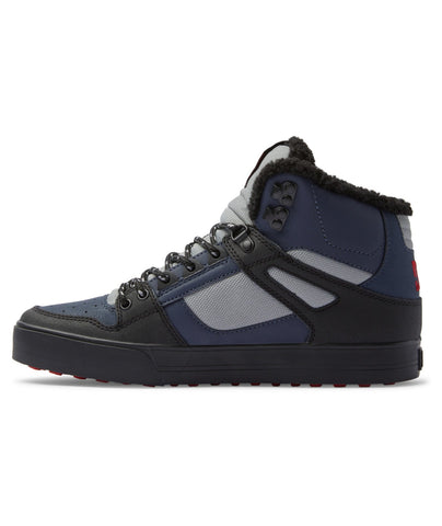 DC Pure High-Top Wc Winter Mens Blue Nubuck Skate Inspired Sneakers Shoes