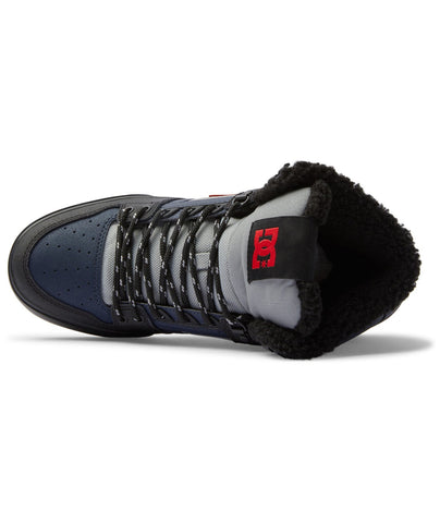 DC Pure High-Top Wc Winter Mens Blue Nubuck Skate Inspired Sneakers Shoes