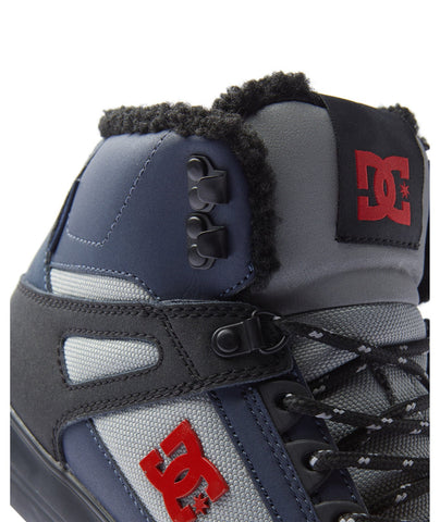 DC Pure High-Top Wc Winter Mens Blue Nubuck Skate Inspired Sneakers Shoes