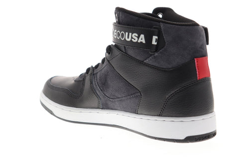 dc pensford se adys400053 mens black leather lace up athletic skate shoes