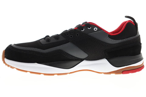 DC E Tribeka ADYS700173 Mens Black Nubuck Athletic Lace Up Skate Shoes