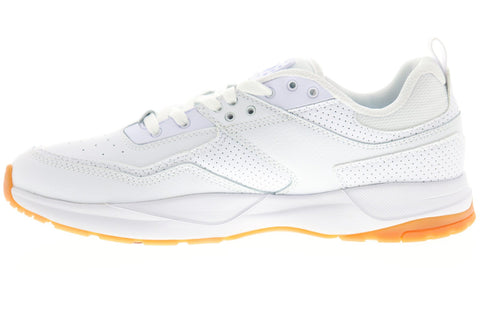 DC E Tribeka ADYS700173 Mens White Leather Athletic Lace Up Skate Shoes