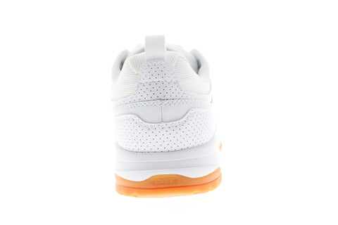 DC E Tribeka ADYS700173 Mens White Leather Athletic Lace Up Skate Shoes